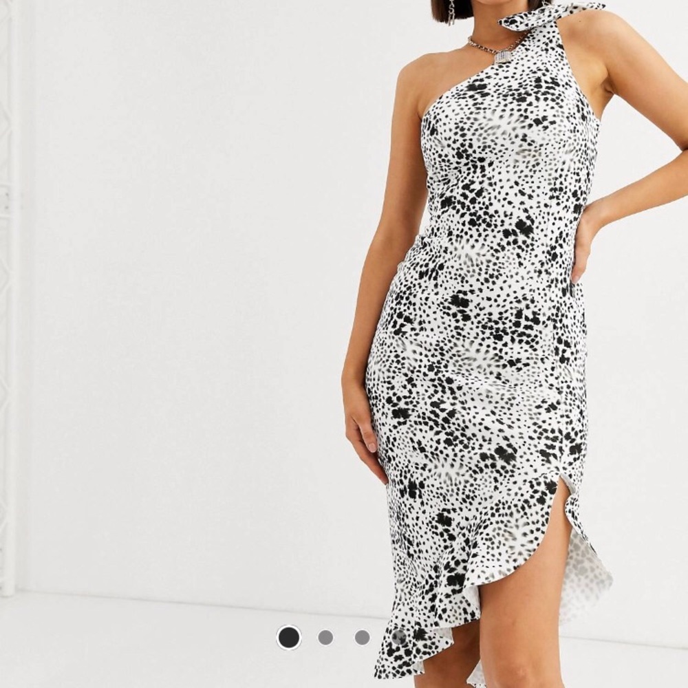 NWT One shoulder leopard print cocktail dress